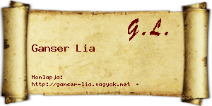 Ganser Lia névjegykártya
